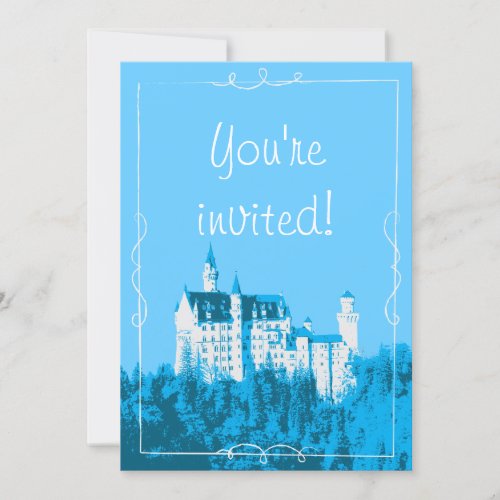 Fairytale White Castle Birthday Party Invitation