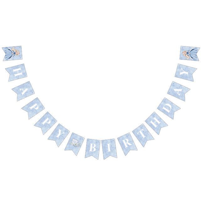 Fairytale Winter Snow Princess Birthday | Blonde Bunting Flags (All)