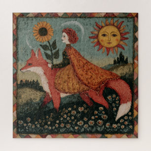 Fairytale Woman and Fox Jigsaw Puzzle