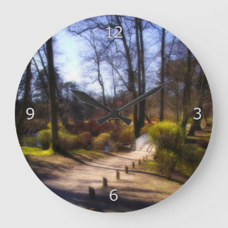Fairytale Woodland Trail And Bridge Large Clock
