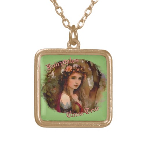 Fairytales Come True Forest Maiden Gold Plated Necklace