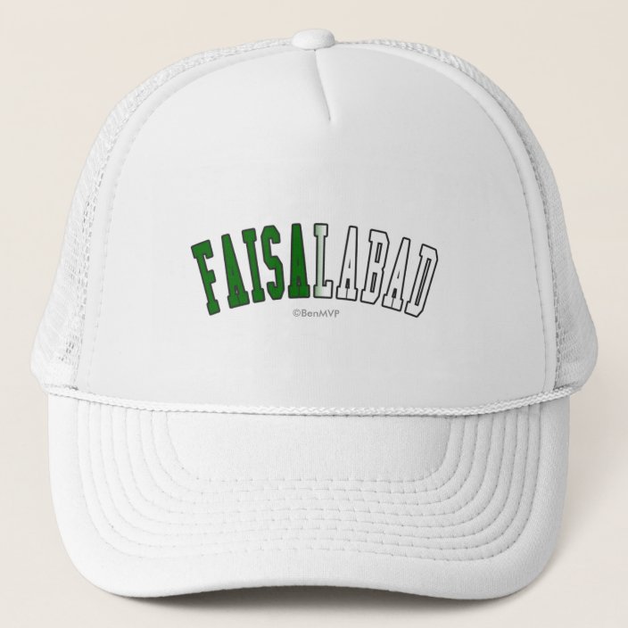 Faisalabad in Pakistan National Flag Colors Mesh Hat