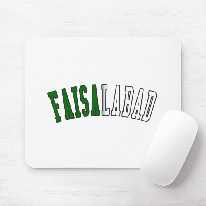 Faisalabad in Pakistan National Flag Colors Mouse Pad
