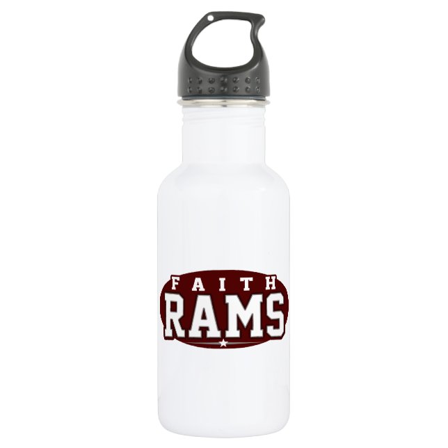 Faith Academy; Rams Stainless Steel Water Bottle (Front)