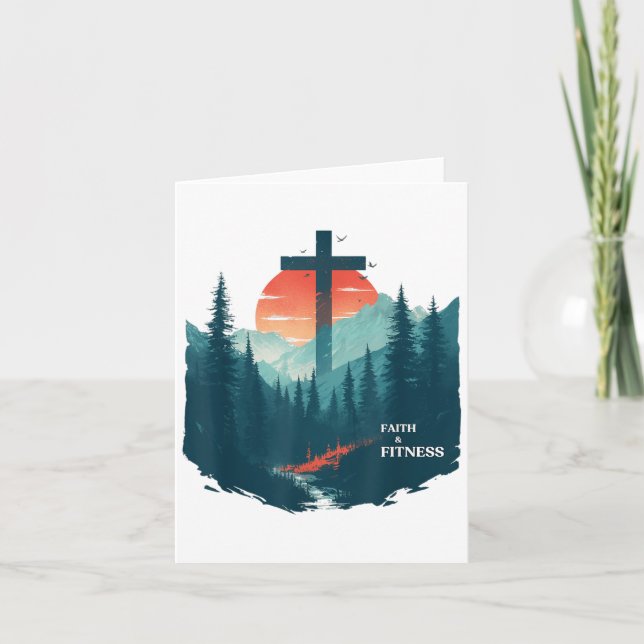 Faith &amp; Fitness Christian - Workout Motivation Card (Front)