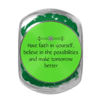 Faith and Belief Glass Candy Jars