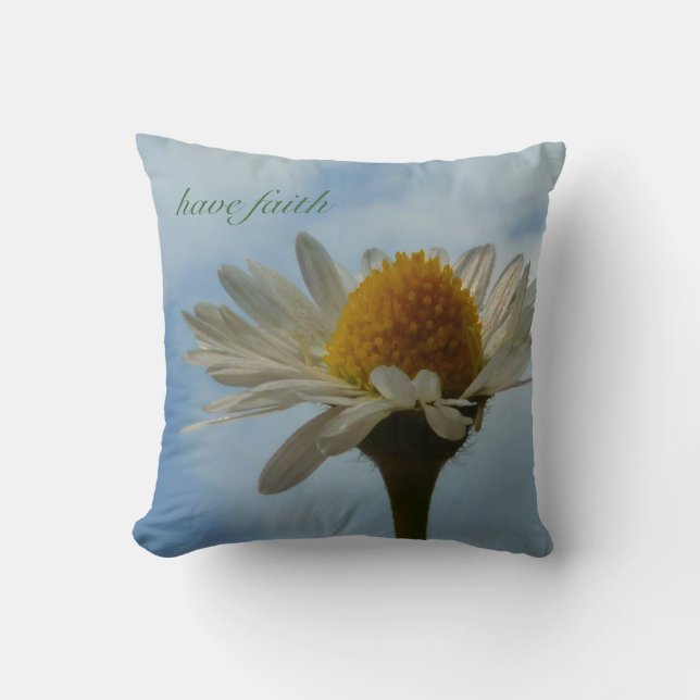 Faith and Daisy Throw Pillow (Front)