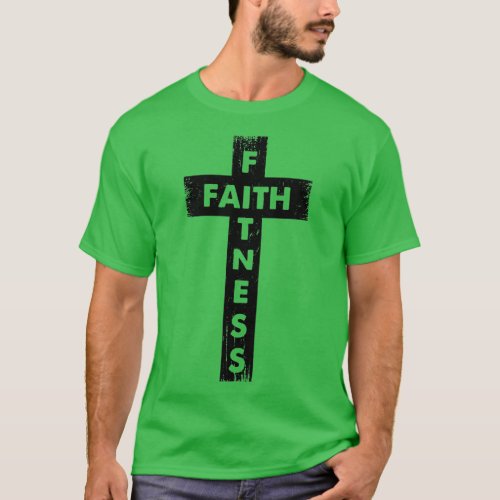 Faith And Fitness Holy Cross Christian Weightlifte T_Shirt