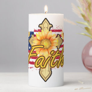 Faith and Flower Christian Candles Decoration