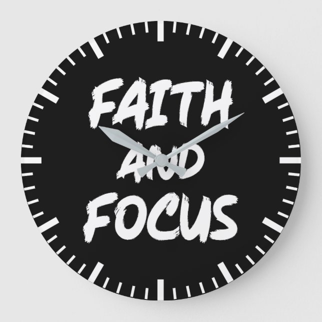 Faith and Focus - Christian Hustle Success Gym Large Clock (Front)