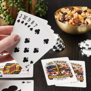 Faith and Freedom 250 Years Patriotic Cross Poker Cards