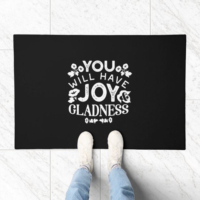 Faith and Happiness – Joy and Gladness Quotes Doormat (Indoor)