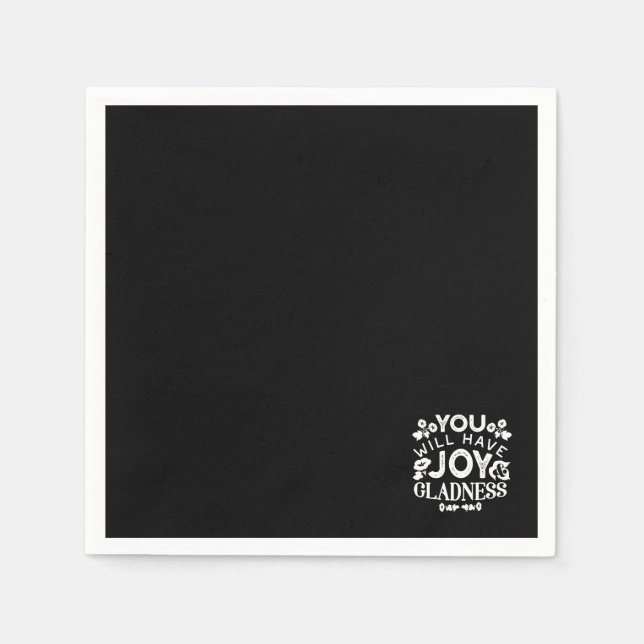 Faith and Happiness – Joy and Gladness Quotes Napkins (Front)