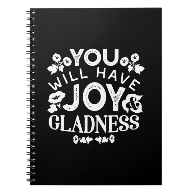 Faith and Happiness – Joy and Gladness Quotes Notebook (Front)