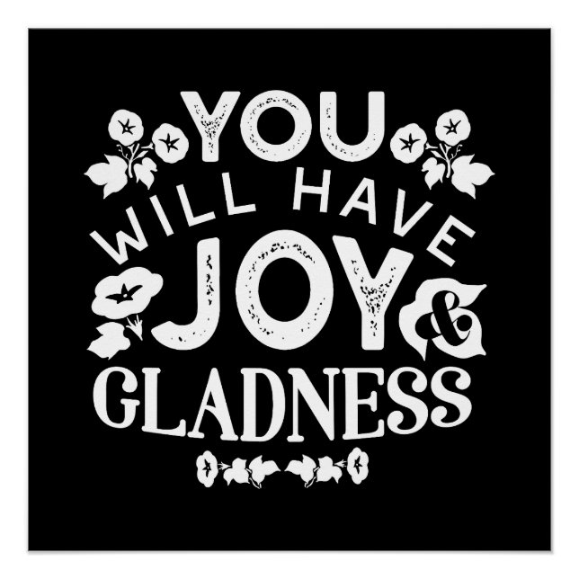 Faith and Happiness – Joy and Gladness Quotes Poster (Front)
