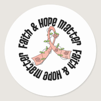 Faith and Hope Matter - Uterine Cancer Classic Round Sticker