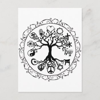 Faith And Love Tree Of Life Postcard by Customizeables at Zazzle