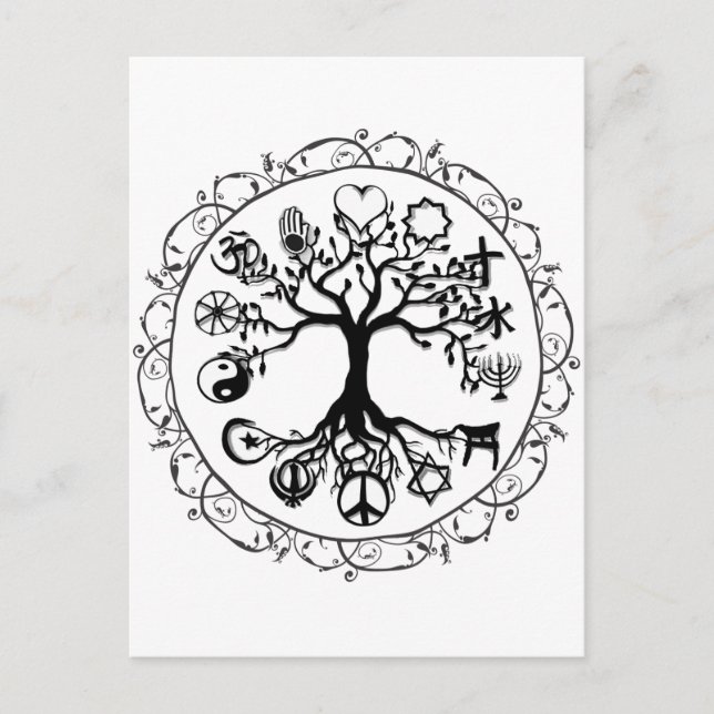 Faith and Love Tree of Life Postcard (Front)