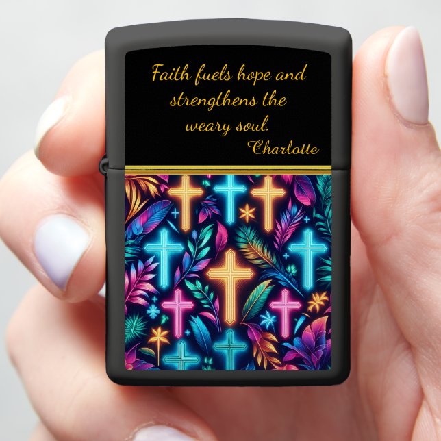 Faith and Nature's Colorful Patterns Unite Zippo Lighter (In Hand)