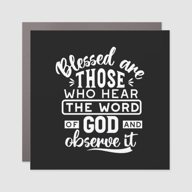 Faith and Obedience – Inspirational Scripture Car Magnet (Front)