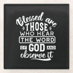 Faith and Obedience – Inspirational Scripture Glass Coaster