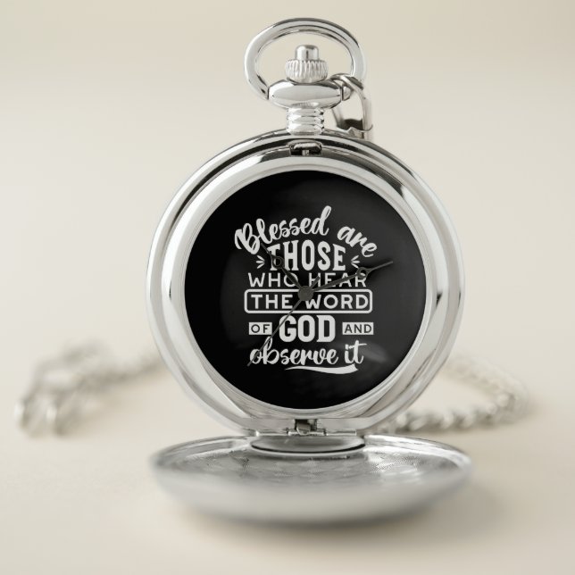 Faith and Obedience – Inspirational Scripture Pocket Watch (Inside)