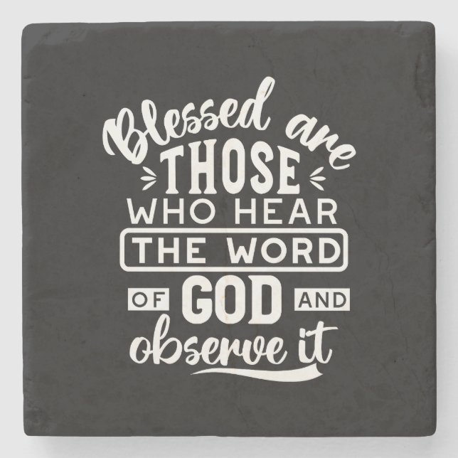 Faith and Obedience – Inspirational Scripture Stone Coaster (Front)