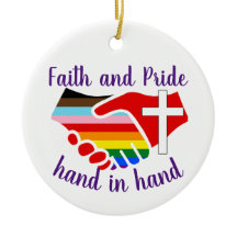 Faith and Pride hand in hand Rainbow Pride Cross
