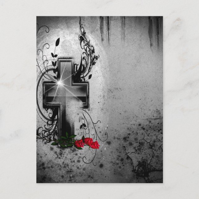 Faith and Roses Gothic Postcard (Front)