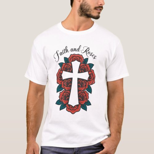 Faith and Roses Religious T_Shirt