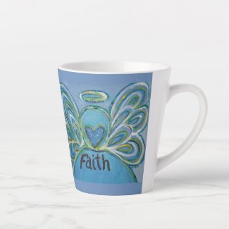 Faith Angel Word Art Custom Latte Mug Cup