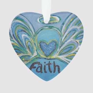 Faith Angel Word Art Gift Holiday Ornament