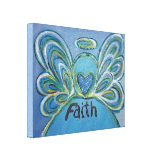 Faith Angel Word Art Painting Wrapped Canvas
