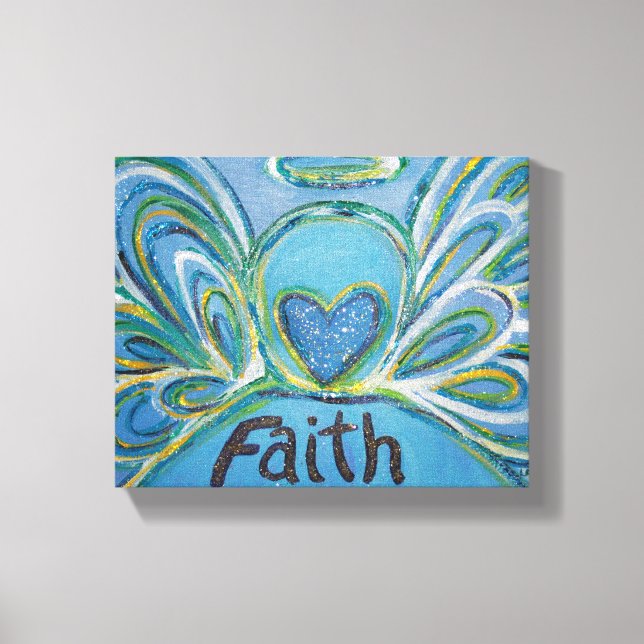 Faith Angel Word Art Painting Wrapped Canvas Print (Front)