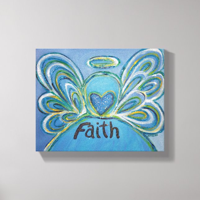 Faith Angel Word Art Painting Wrapped Canvas Print (Front)