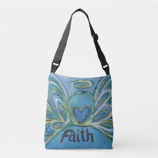 Faith Angel Word Art Purse Cross Body Bag