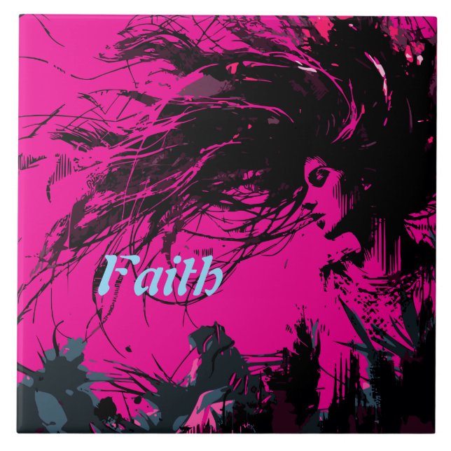 Faith Art Retro  Ceramic Tile (Front)