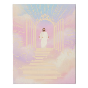 Faith Artwork Pastel Hues Golden Gate Jesus Prayer Faux Canvas Print