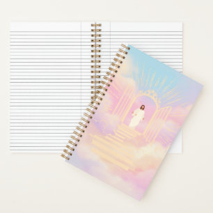 Faith Artwork Pastel Hues Golden Gate Jesus Prayer Notebook
