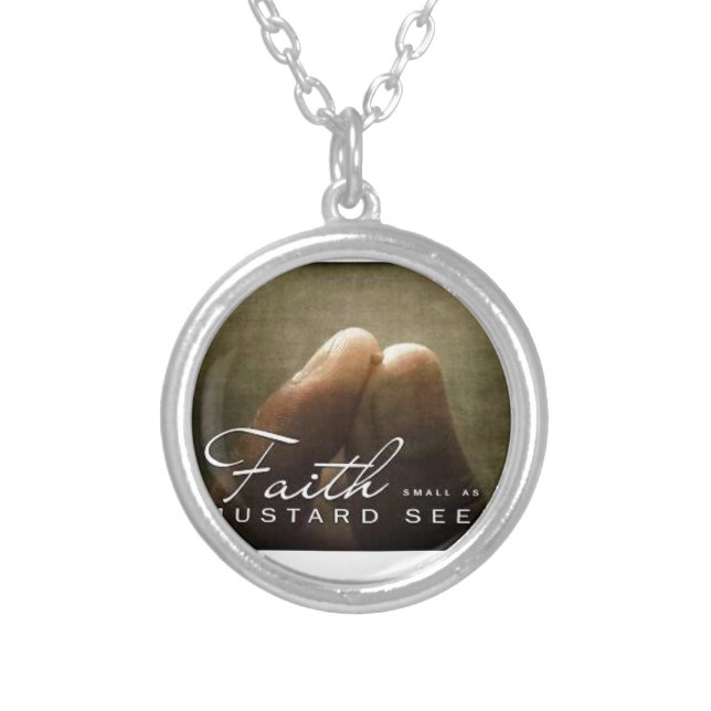 Faith As Small As A Mustard Seed Silver Plated Necklace (Front)