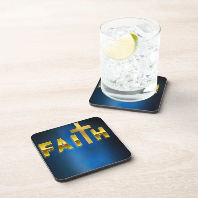 "Faith at Your Fingertips: Durable  Beverage Coaster (Right Side)