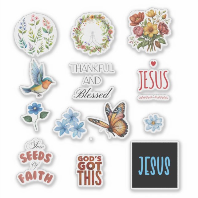 Faith Based Bible Journaling Stickers (Front)