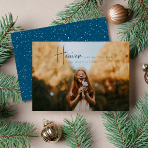 Faith Based Christmas Photo Card in Navy
