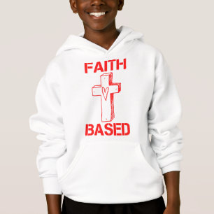 Faith Based Cross And Heart Boy's Hoodie