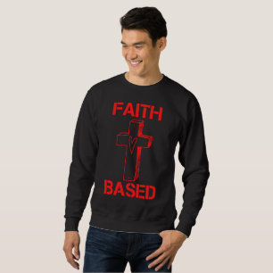 Faith Based Cross And Heart Men's Sweatshirt