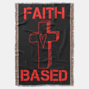 Faith Based Cross And Heart Throw Blanket