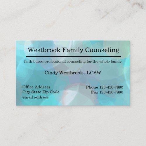 Faith Based Family Counseling Business Card