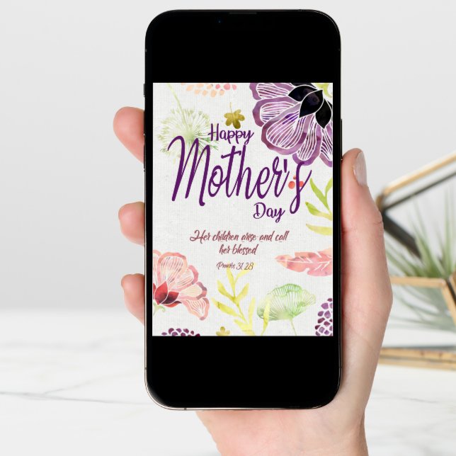 Faith Based Mother's Day Card Scripture Bible Vers (Front Digital)