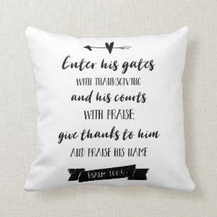 Faith based Psalms Christian Scripture Typography Throw Pillow