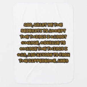 Faith Based Serenity Prayer Quote Baby Blanket